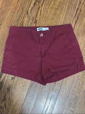 Old Navy Maroon mid rise Chino Shorts